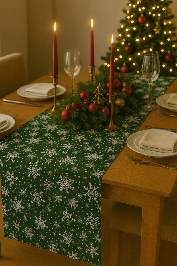 Liquid-Repellent Linen Runner / Christmas Themed Runner (40X140) / Christmas - Christmas - New Year's Table