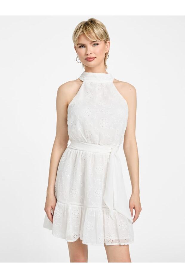 Fit-And-Flare Chiffon Mini Dress