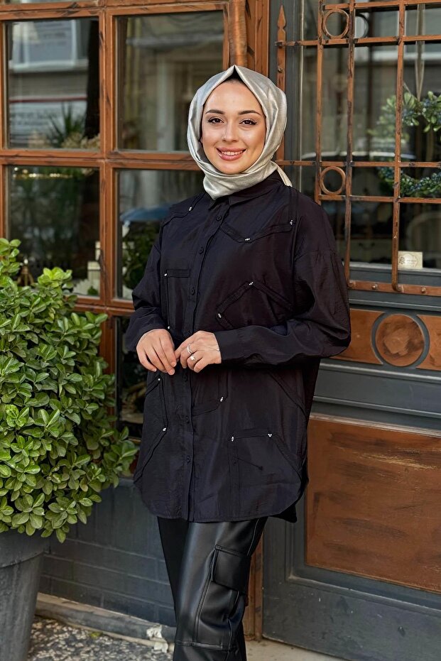 Gömlek W-6146 Siyah - 3