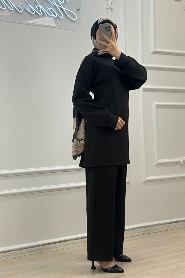 Basic Scuba Black Hijab Set - 4