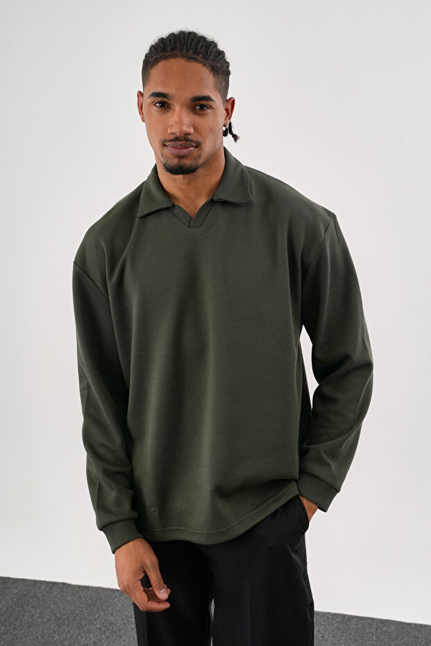 EASE Oversize Sweatshirt Haki - 1