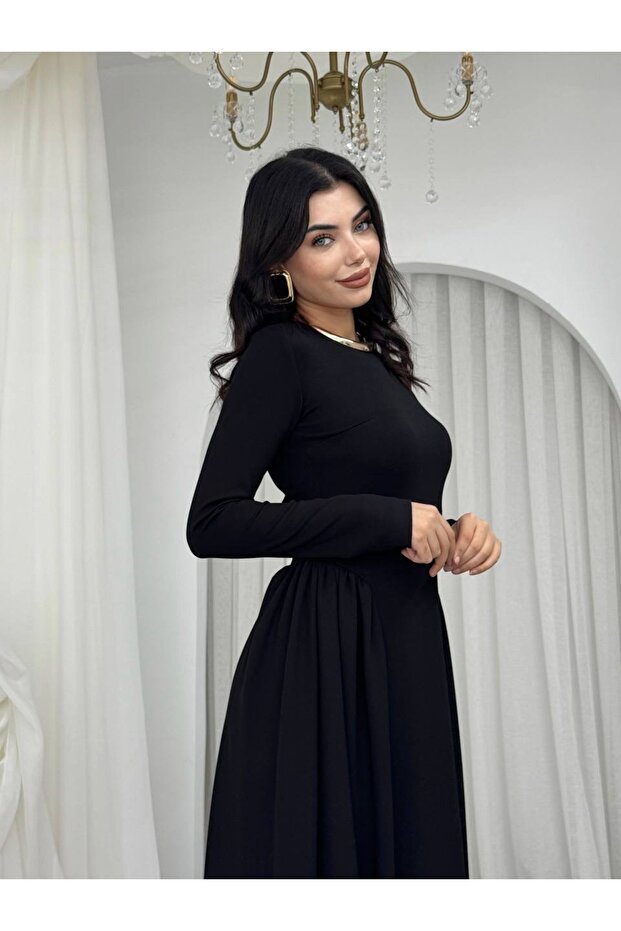 Modal Piliseli Kadın Elbise - 4