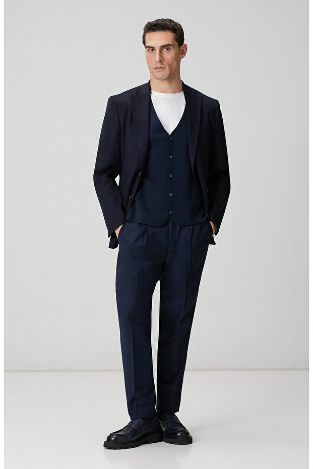 Lacivert Triko Yelek - 3