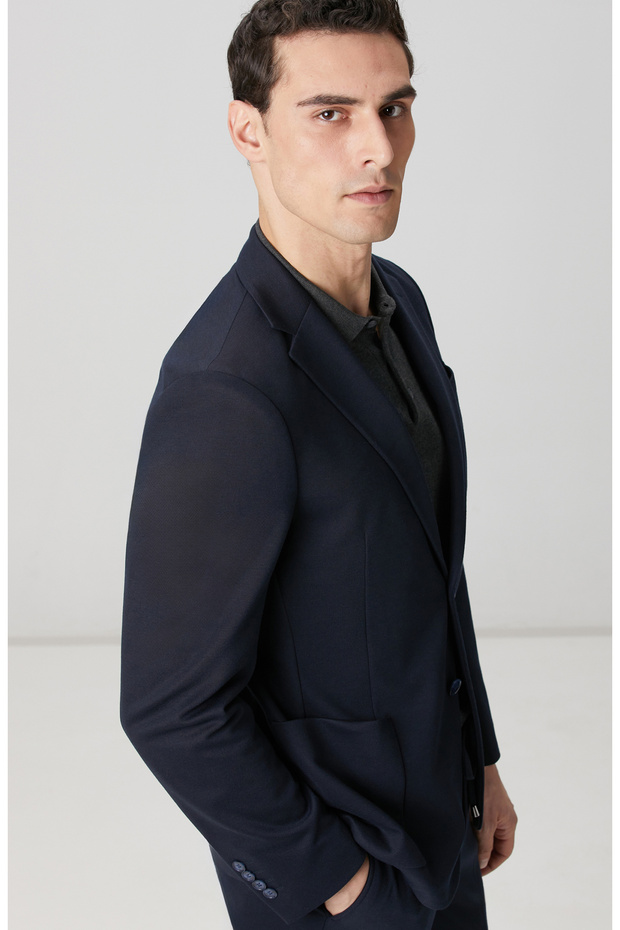 Lacivert Örme Takım Elbise - 2