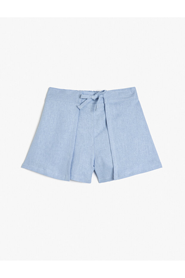 Girl's Blue Linen Shorts