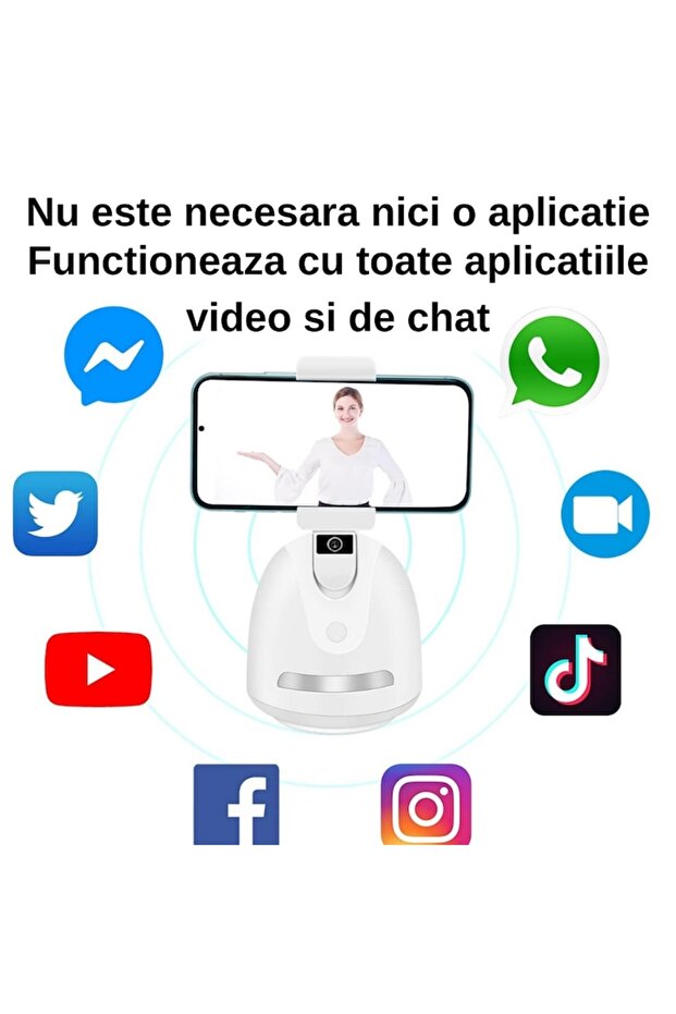 Smart Face-Tracking Phone Mount – Auto Face/Object Tracking, Facial Recognition, 360° Rotation - 2