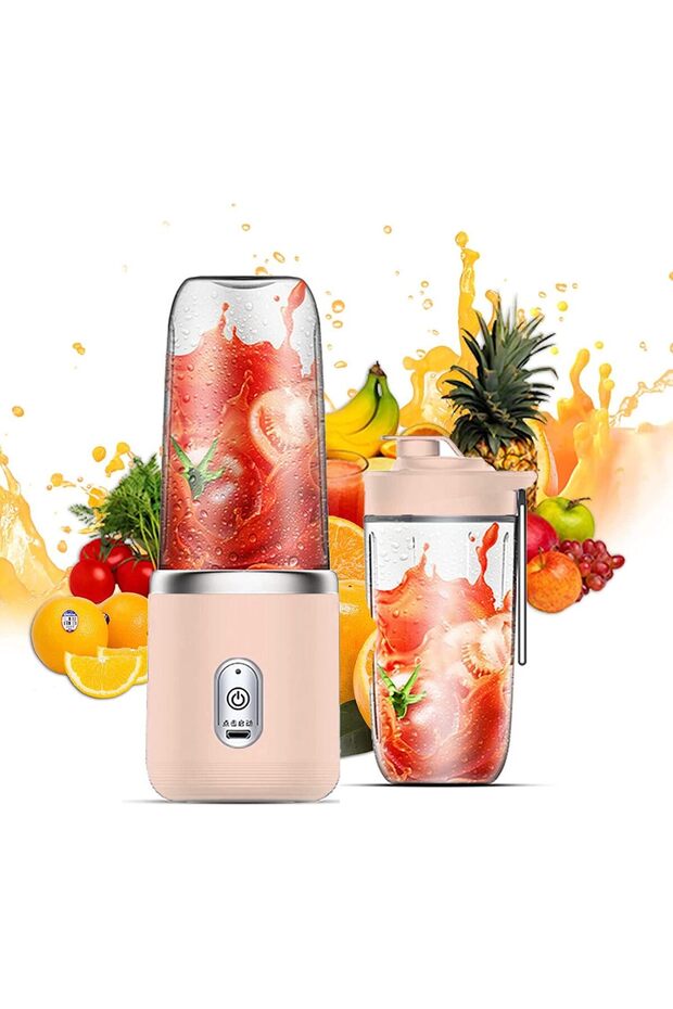 Portable Blender, USB Rechargeable Personal Size Juice Cup for Smoothies, 400ml Travel Fruit