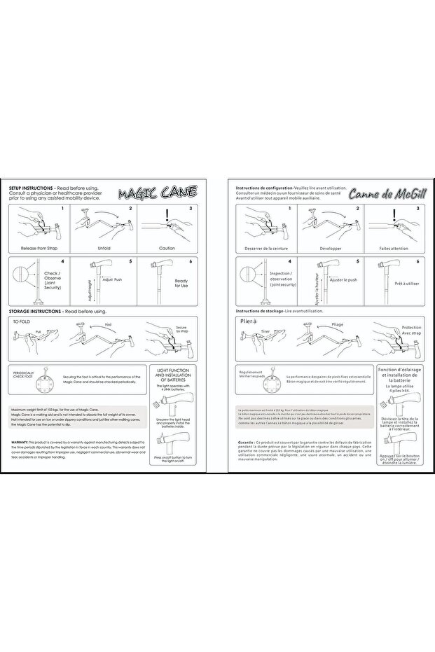 عصا مشي قابلة للطي مع ضوء LED - 3