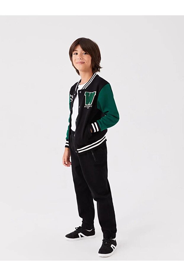 Rahat Kalıp Nakışlı Erkek Çocuk Kolej Ceket (W3) - 5