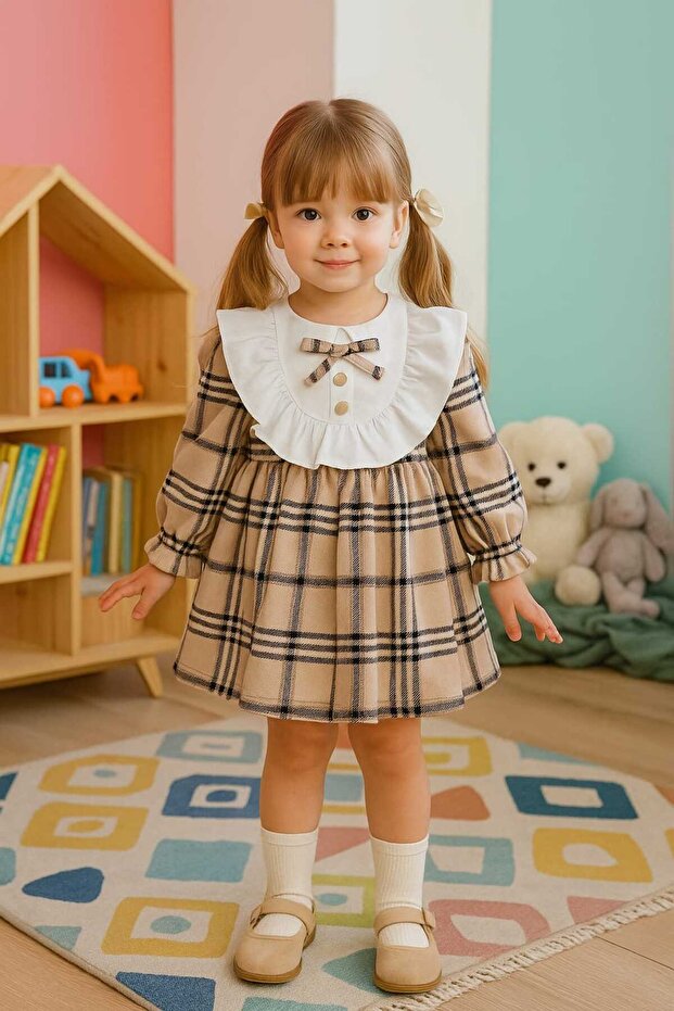 MIOMINI BEJ EKOSE ELBİSE - 1