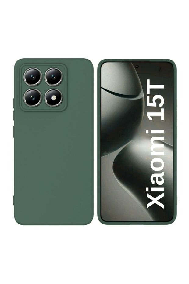 Xiaomi 15t Compatible Silicone Case - Flexible Pastel Color Cover with Camera Protection - Green