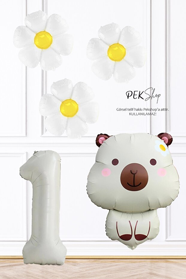 Kapibara Theme Birthday Daisy Balloon Set Capybara Concept