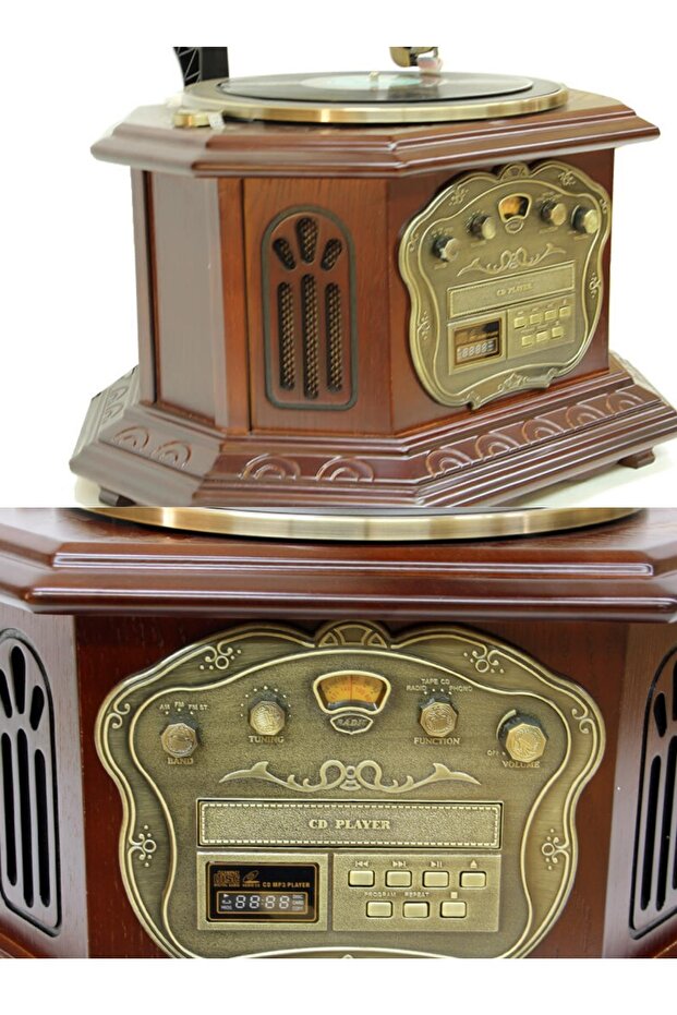 Gramofon Elektronik Plak Çalar Cd Player Radyo Kasetçalar Usb C0099 - 5