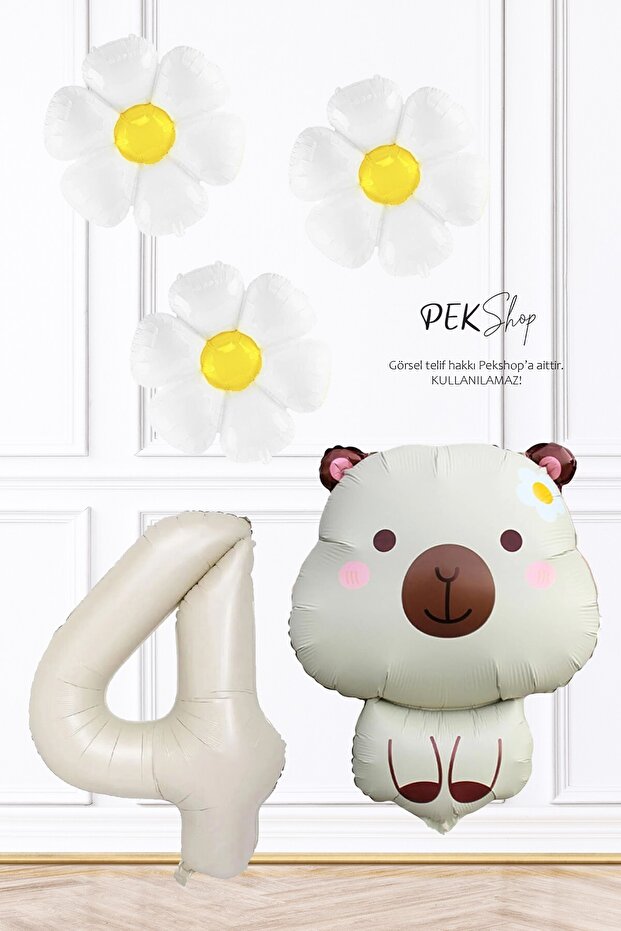 Kapibara Theme Birthday Daisy Balloon Set Capybara Concept
