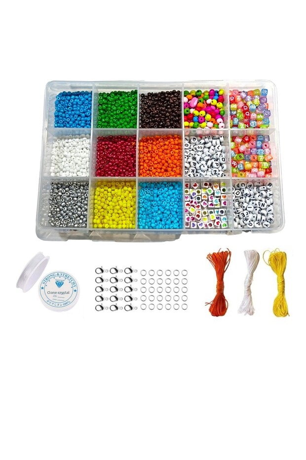 Sand Bead, Letter Bead Mixed Set - Necklace, Bracelet, Anklet Etc. Making Set