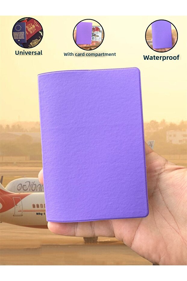 3 Pieces Waterproof Purple Passport Cover Vinlex Leather Passport Case Passport Holder Universal with Extra Pocket