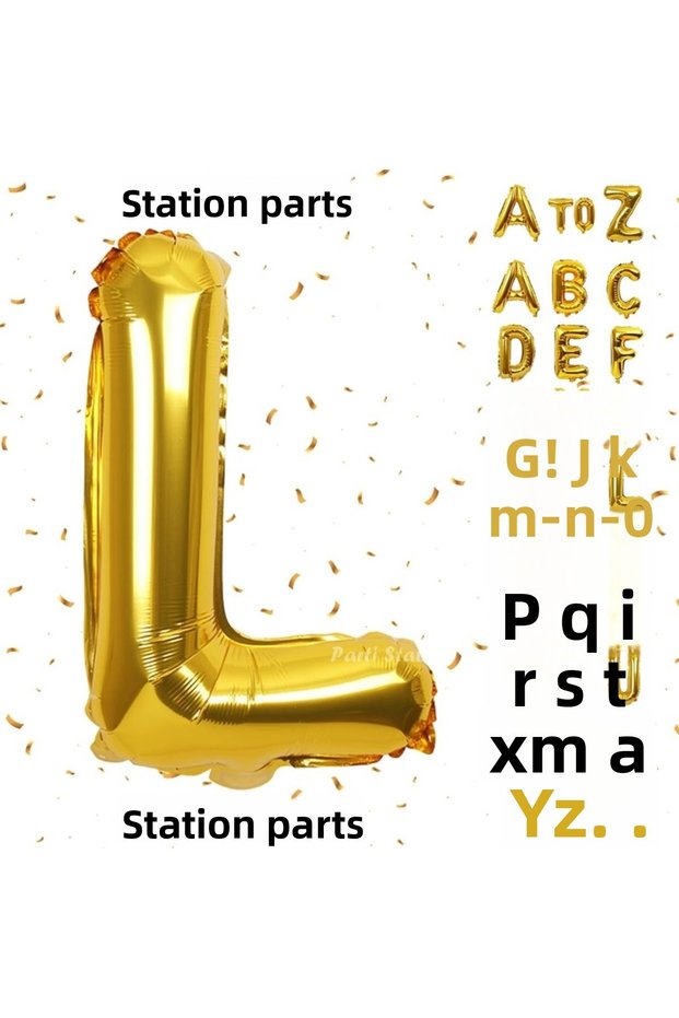 Gold Color Letter Foil Balloon Letter L Large Size 100 cm 1 Meter Helium Flying Foil Balloon 40" Inch 1 Piece