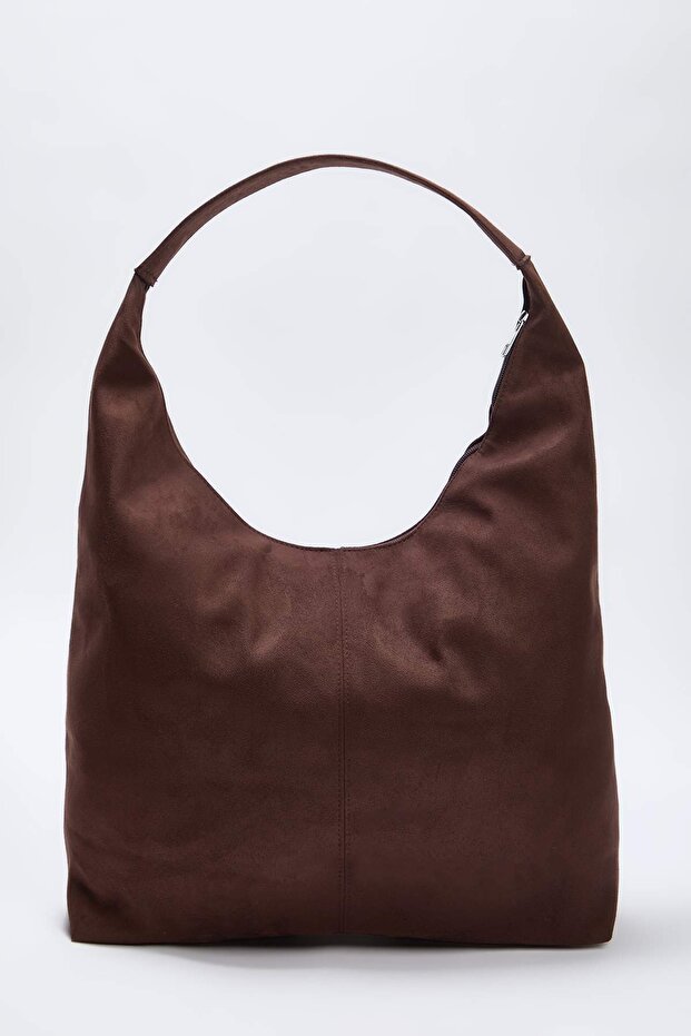 Açık Kahverengi Süet Büyük Maxi Tote Kadın Maksi Boy Omuz Çantası TAKAW26OC00045 - 5