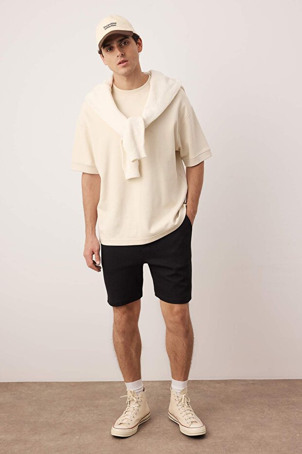 Schwarz-braune 2er-Pack Shorts und Bermudas mit regulärer/normalem Schnittstruktur TMNSS23SR00076 - 6