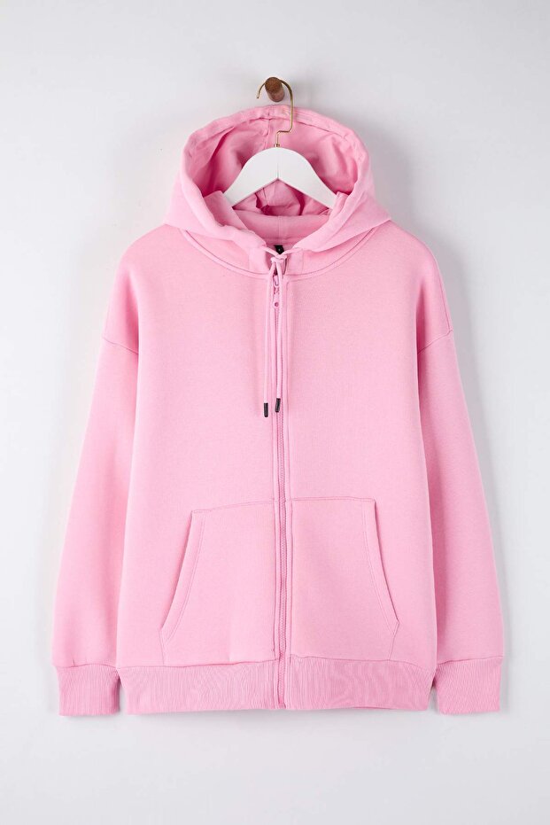 Açık Pembe Örme Sweatshirt TWOAW24SW00188 - 5