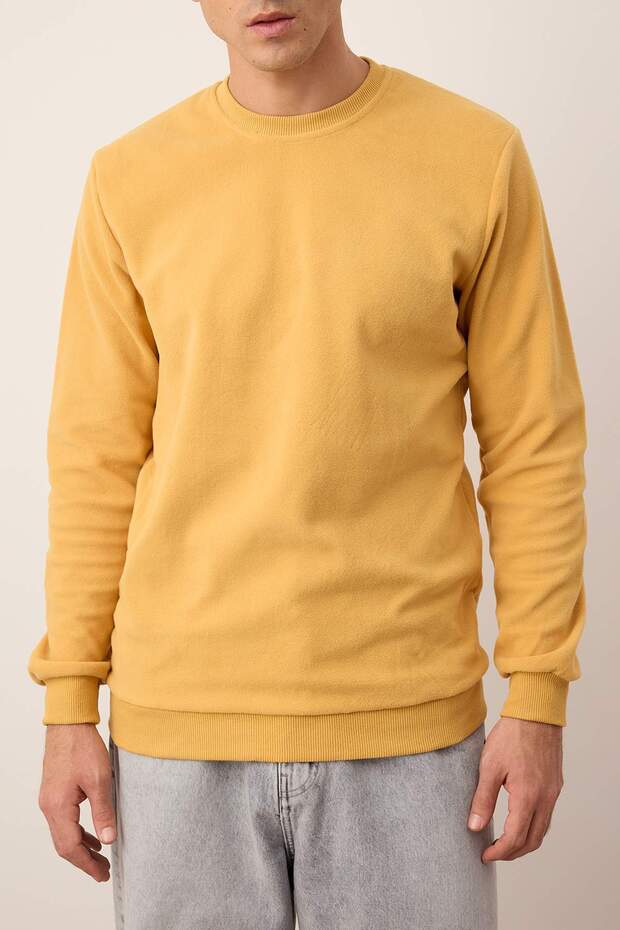 Hardal Regular/Normal Kesim Polar Bisiklet Yaka Sweatshirt/Pijama Üstü TMNAW26SW00033 - 6