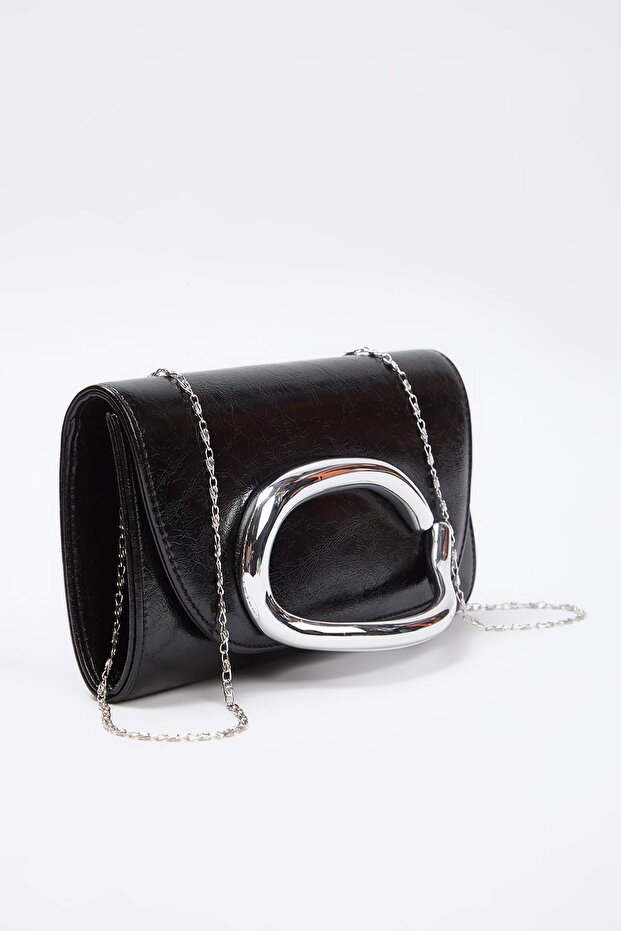 Siyah Kadın Şık Mini Boy Clutch El Çantası TAKAW26PY00011 - 6