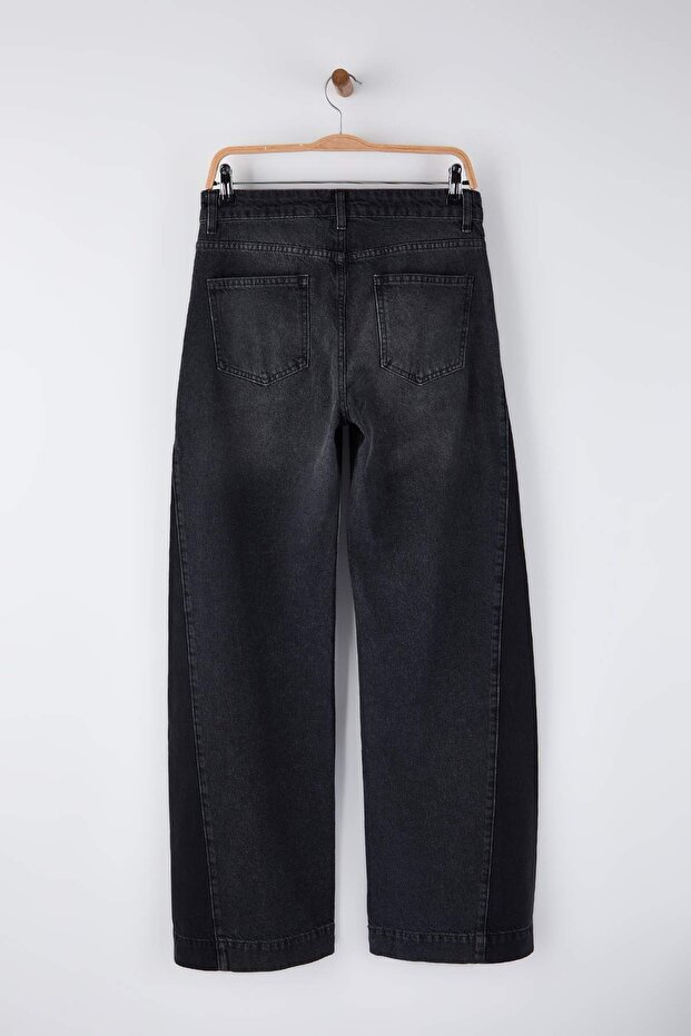 Antrasit Yüksek Bel Renk Bloklu Wide Leg Jeans TWOAW26JE00099 - 8