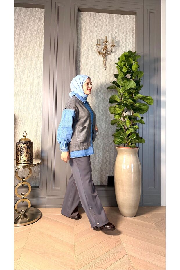 TRİKO DENIM GÖMLEK - 1