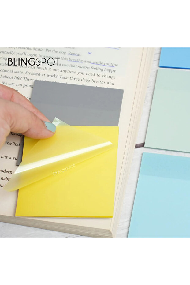 Şeffaf Yapışkanlı Kare Postit Pastel Sarı 50 Yaprak - 1