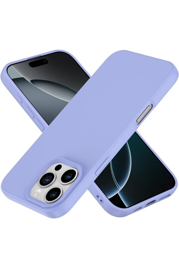 iPhone 16 Pro Launch Case with Velvet Camera Raised Silicone Cover Lilac