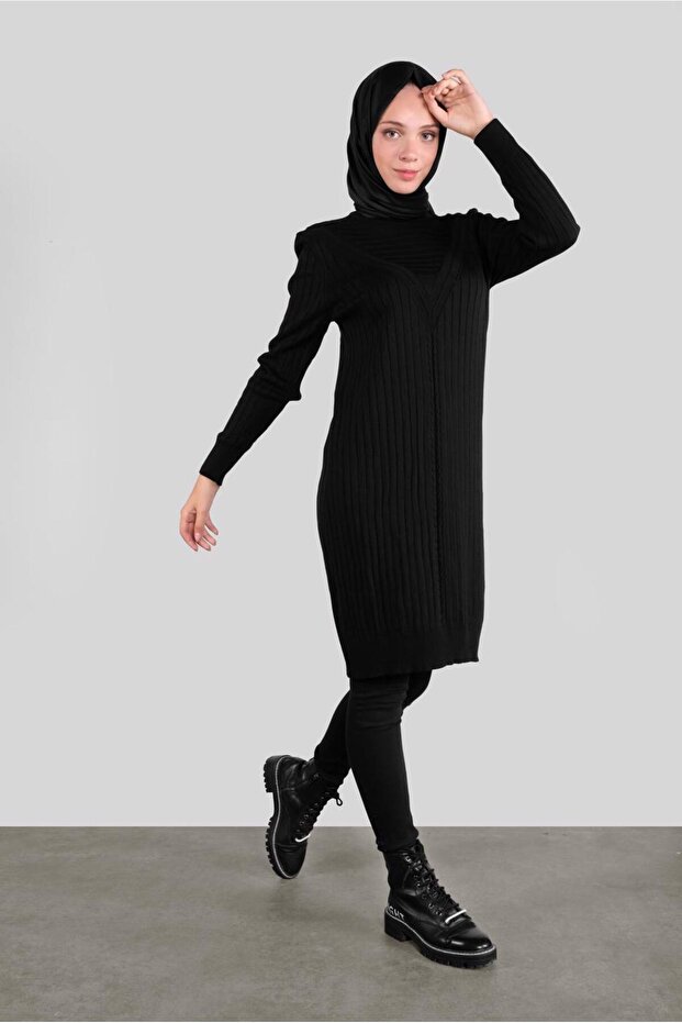 ÖRGÜ DESENLİ TRİKO TUNİK 41084 - 2