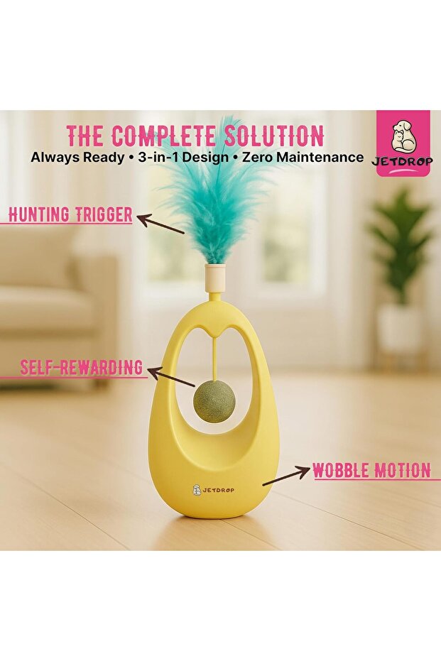 Cat Toy,Interactive Self-Righting Wobble Tumbler with Catnip Ball for Cat Exercise & Entertainment - 6