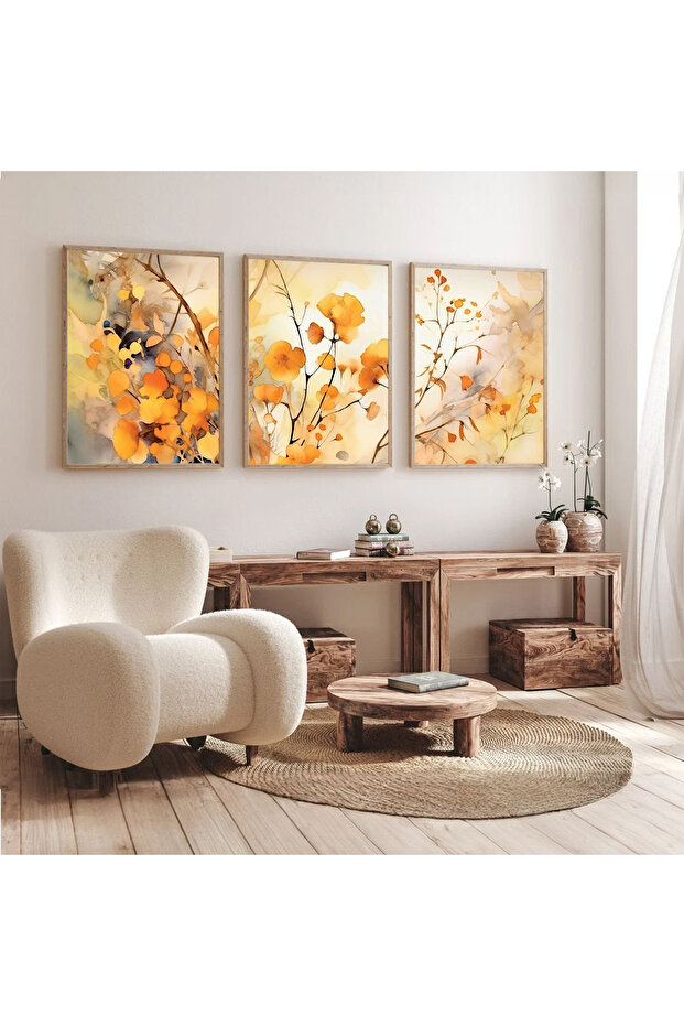 Ahşap Çerçeveli Tablo Seti PastelDal - 1