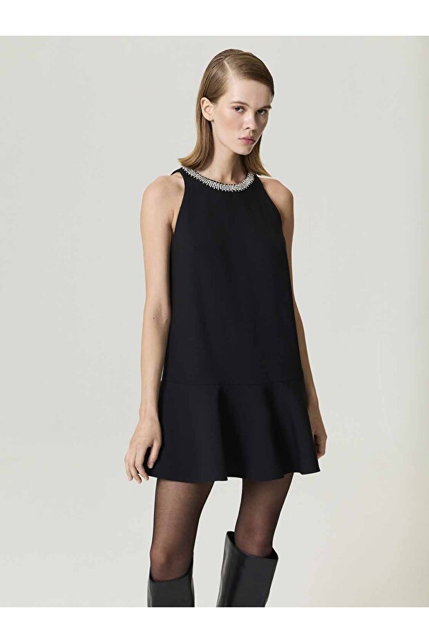 Volanlı Mini Elbise - 1