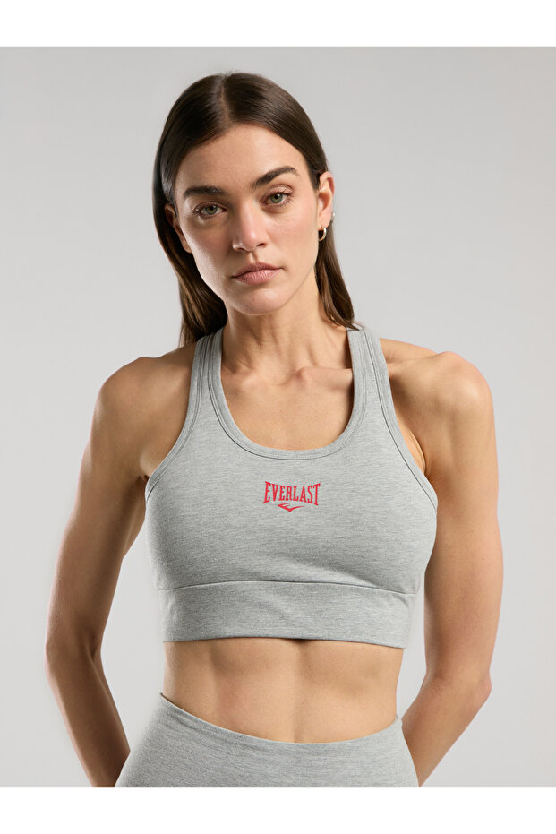 Ever Essentials Gray Melange Women's Cotton Sports Bra