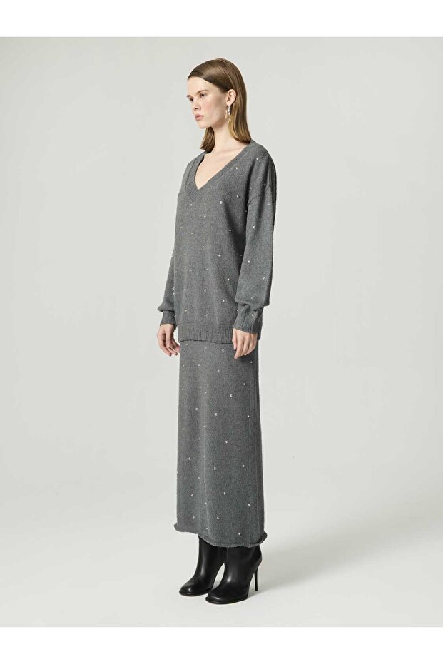 Taş Detaylı Triko - 4