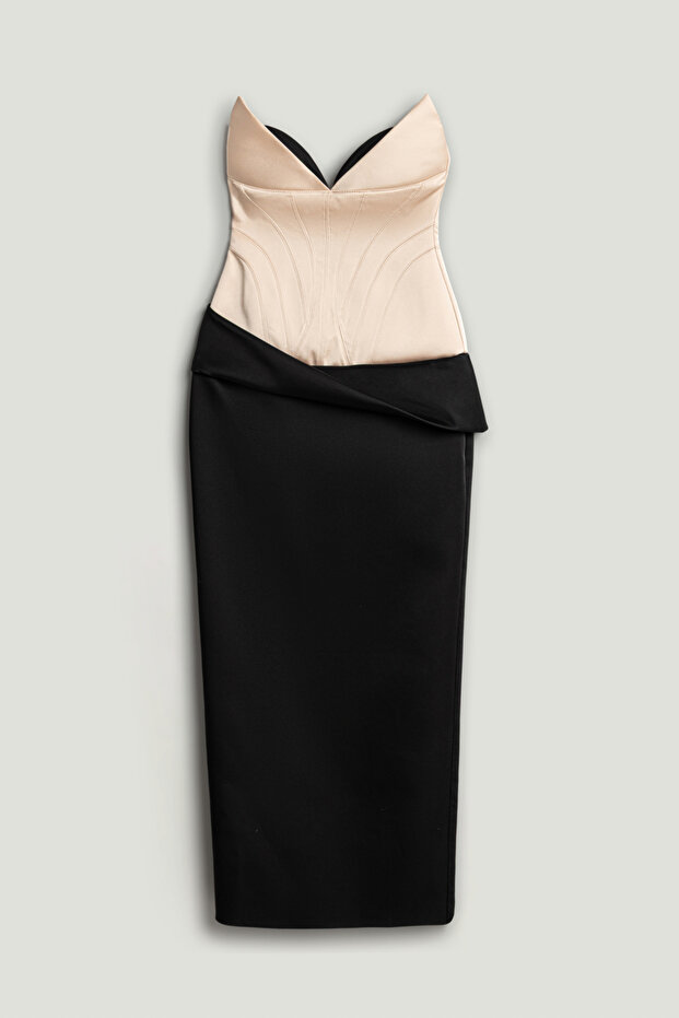 Drape Detaylı Elbise - 6