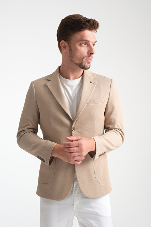 Abrines Men's Mustard Half-Lined Blazer Jacket with Pockets, Cotton Blend, Lycra, Flexible Fabric