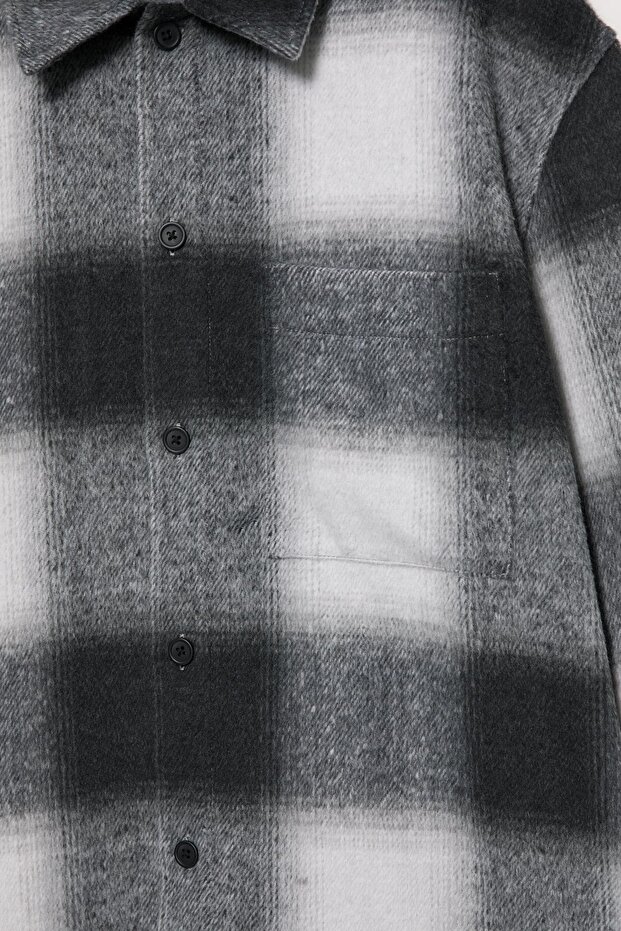 Cepli kareli ince ceket - 7