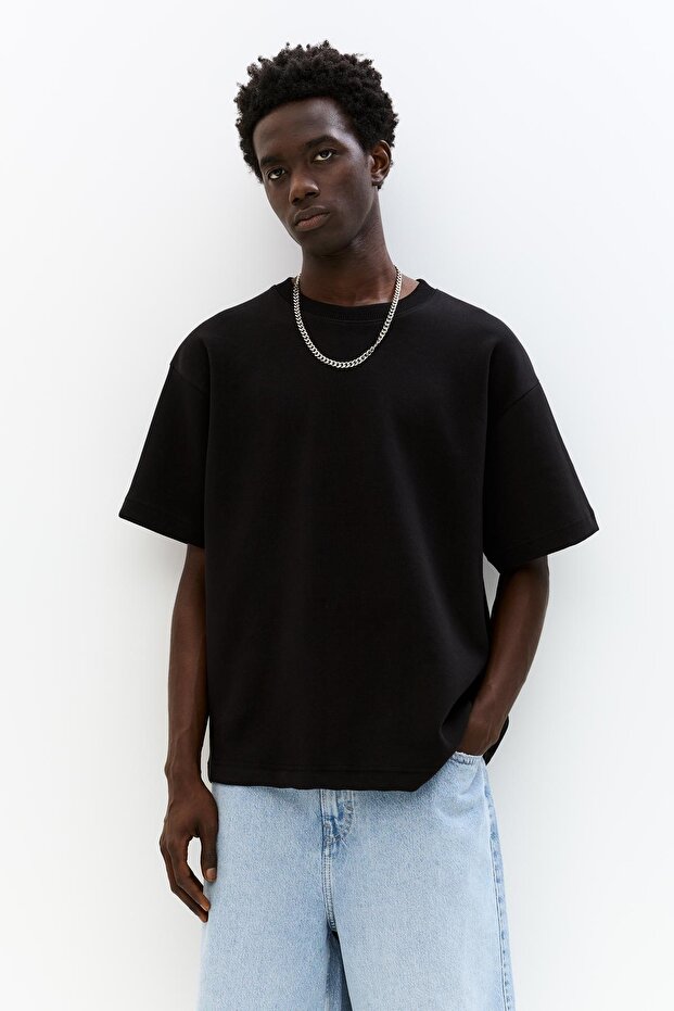 Basic kısa kollu sweatshirt - 1