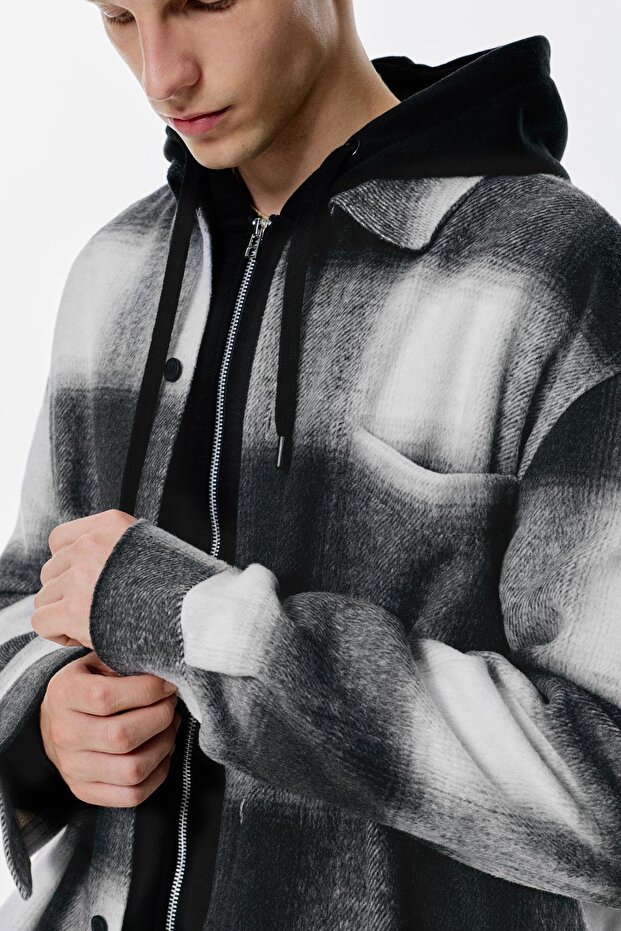 Cepli kareli ince ceket - 5