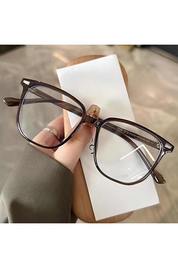 Square Rectangular 54 Ekartman Metal Transparent Women Men Unisex Blue Light Protection Screen Glasses Eyewear