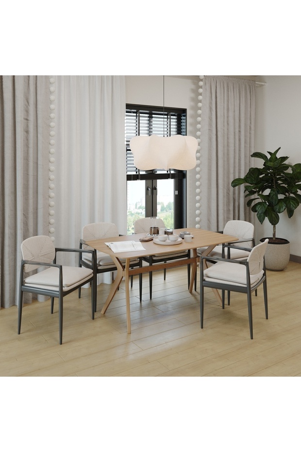 80X138 Ceviz(Sadece Masa) Salon ve Mutfak Masası Viktoria Model - 2