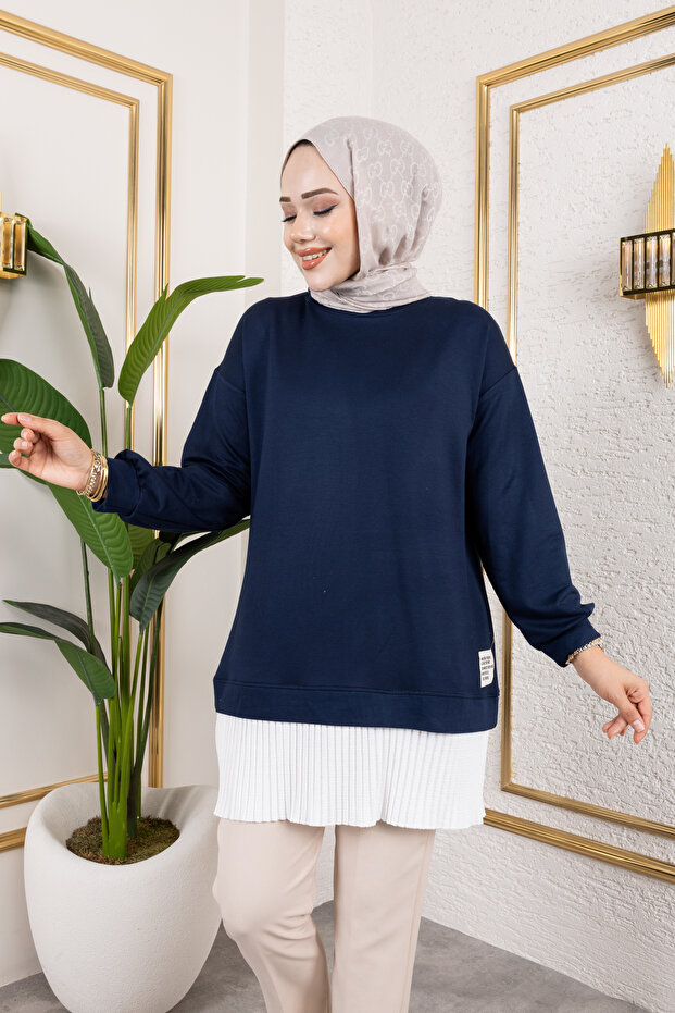 Kadın Piliseli Modal Kumaş Tunik - 3