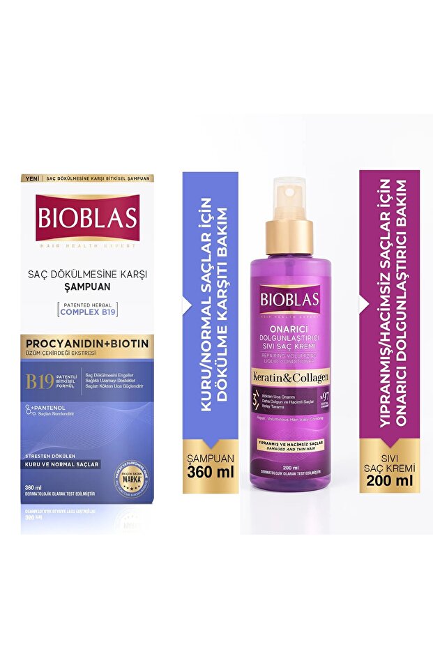 Keratin Şampuan 360 Ml + 115 Ml Sıvı Saç Kremi - 1