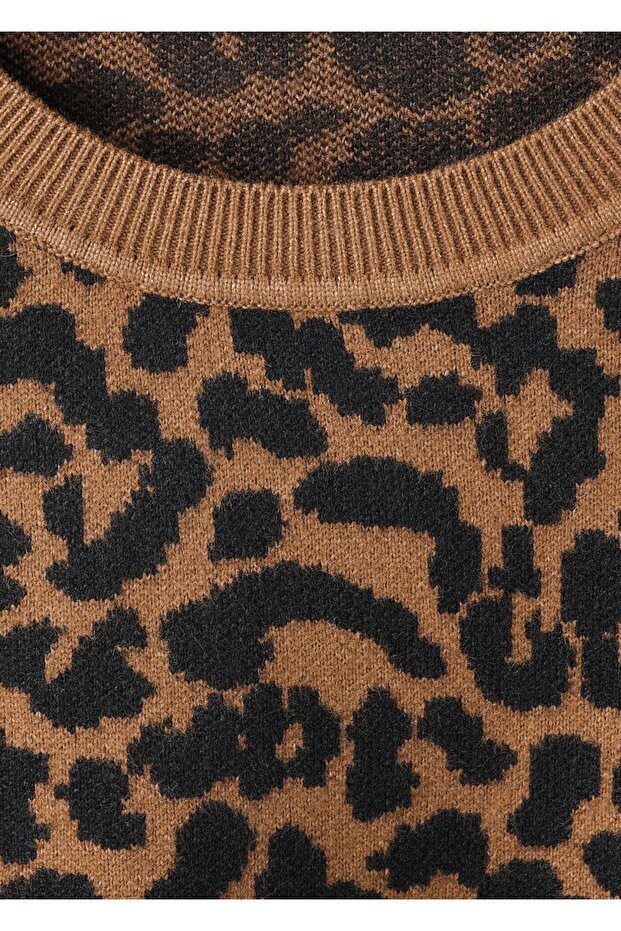 Leopar desenli triko kazak - 7