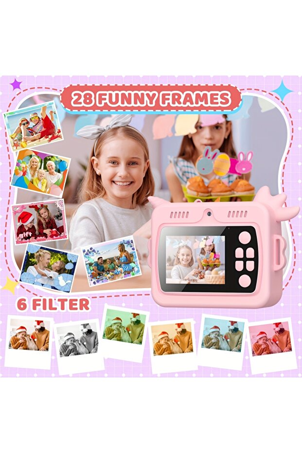 Instant Print Camera for Kids, VALA® 10K UNICORN, 48Mpx Dual Camera - 5