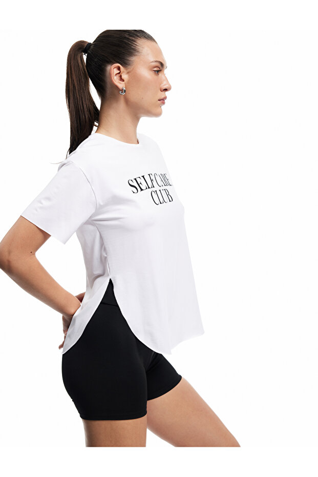Printed Crew Neck Oversize Short Sleeve Sports T-Shirt