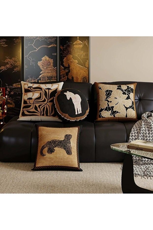 عبوة من 3 أغطية وسائد، 45×45 سم، بنقش مزدوج الجوانب - 5