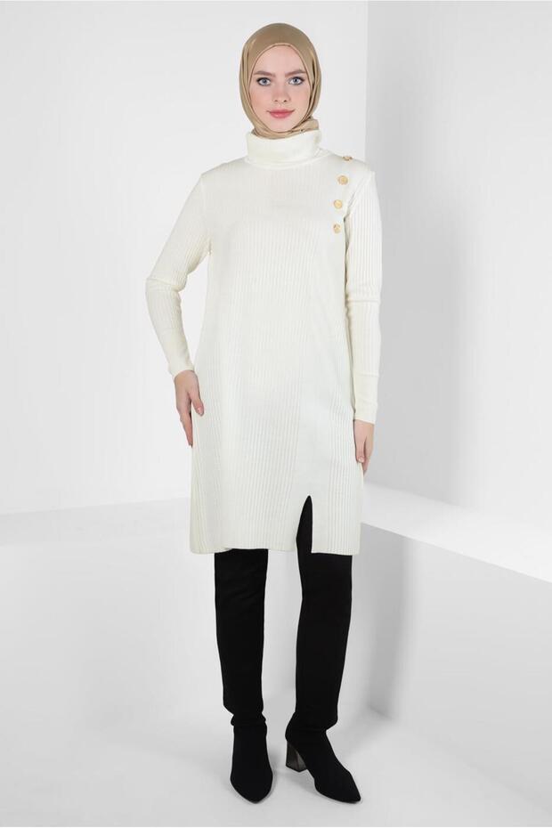 THROAT COLLAR KNITWEAR TUNIC 44017